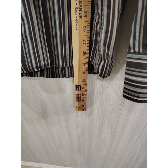 Tiglio Rosso Men's Striped Long Sleeve Shirt Size 3x 100% Cotton - Picture 6 of 7